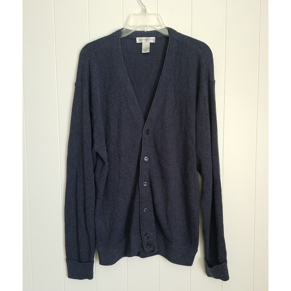 Vintage Cypress Links Acrylic Sweater Mens Large Blue Button Up 90s Retro Fall - Picture 1 of 8